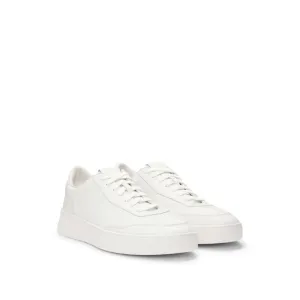 Leather trainers with rubber outsole