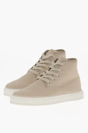 Maison Margiela Mm22 Canvas High-Top Sneakers With Rubber Sole