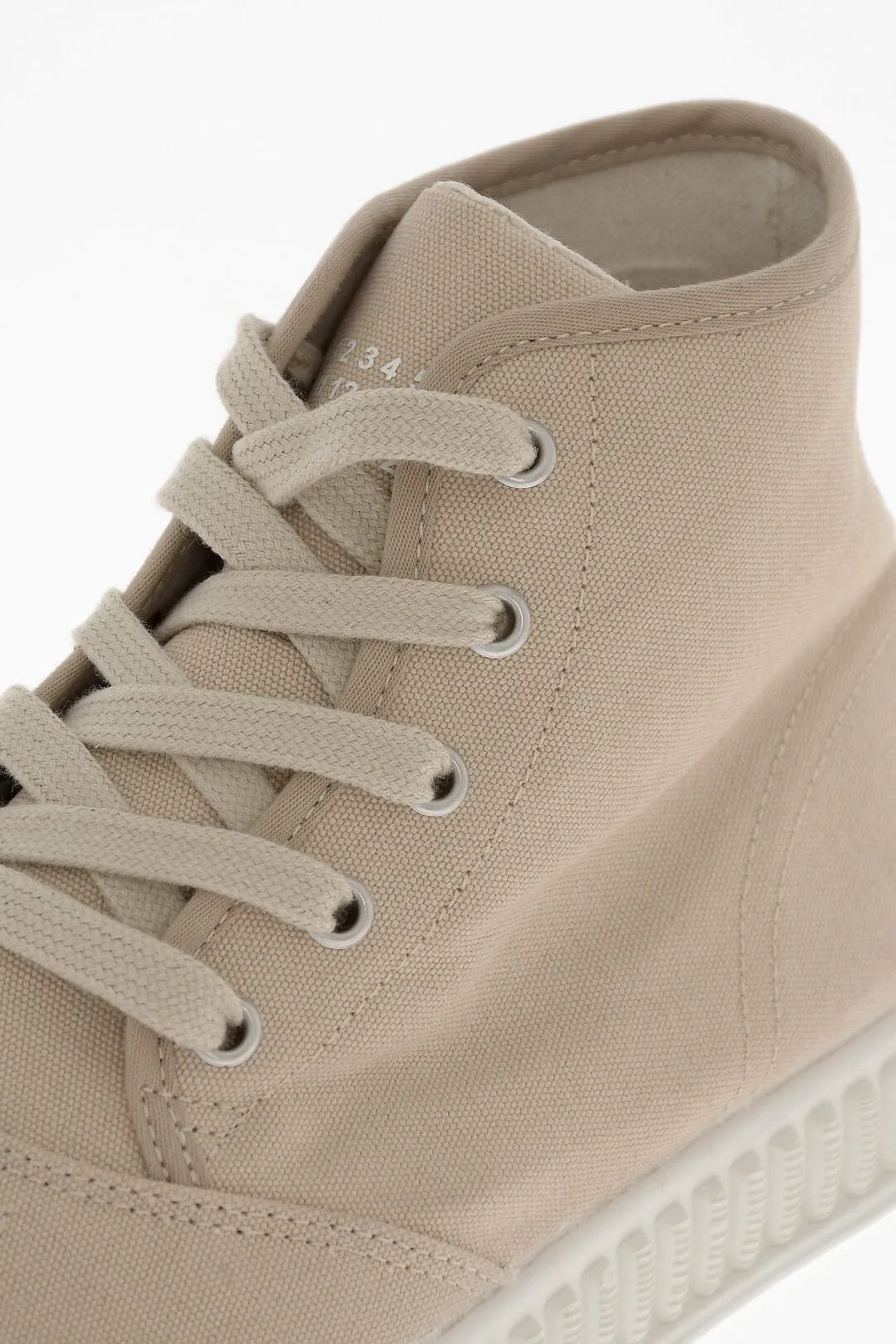 Maison Margiela Mm22 Canvas High-Top Sneakers With Rubber Sole