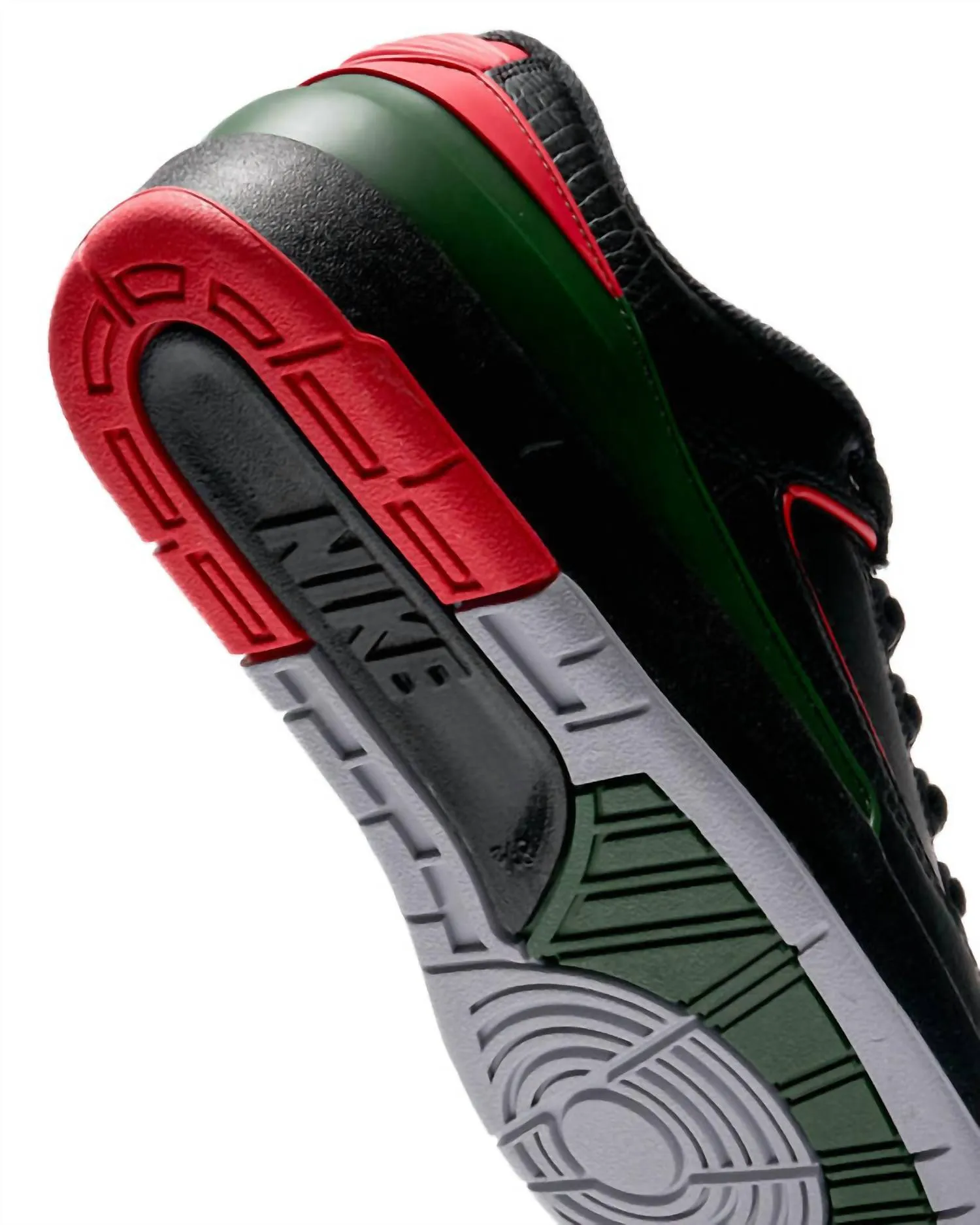 Men's 2 Retro Low Christmas Sneaker In Black/fire Red/cement Grey