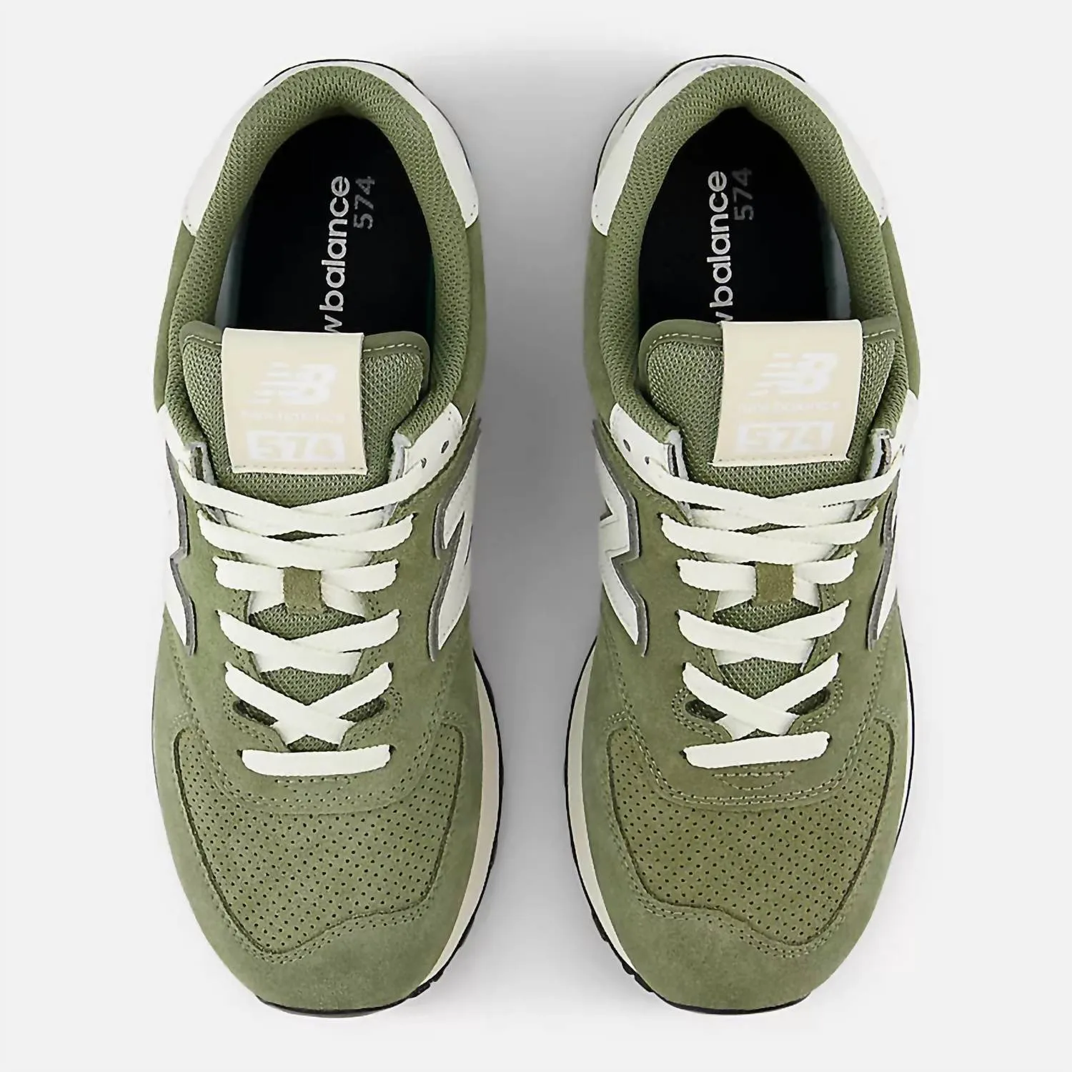 Men's Classic 574 Lifestyle Sneakers In Dark Olivine With Sea Salt