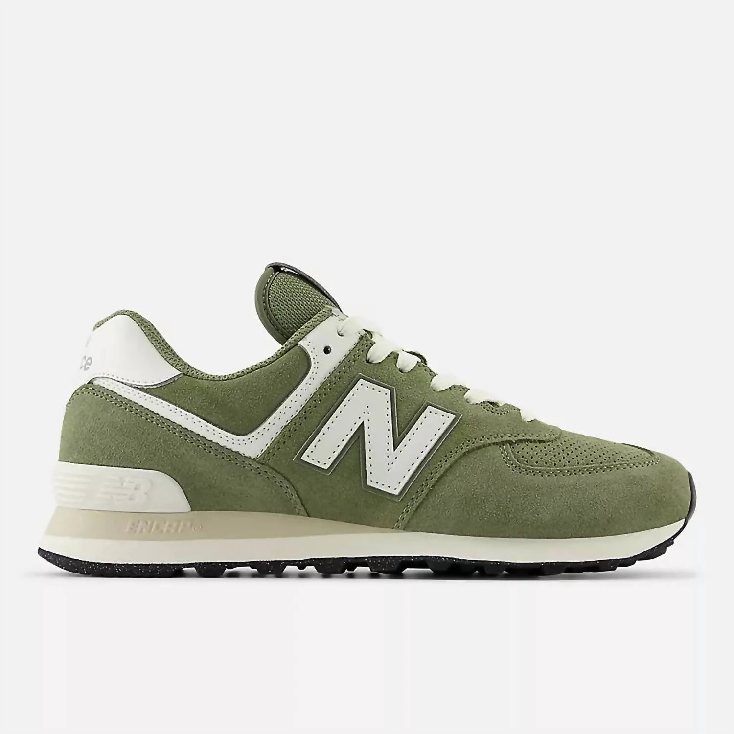 Men's Classic 574 Lifestyle Sneakers In Dark Olivine With Sea Salt