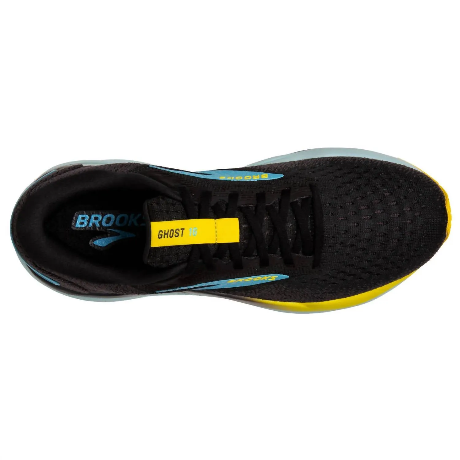 Men's Ghost 16 Road Running Shoes In Black/forged Iron/blue