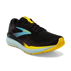 Men's Ghost 16 Road Running Shoes In Black/forged Iron/blue