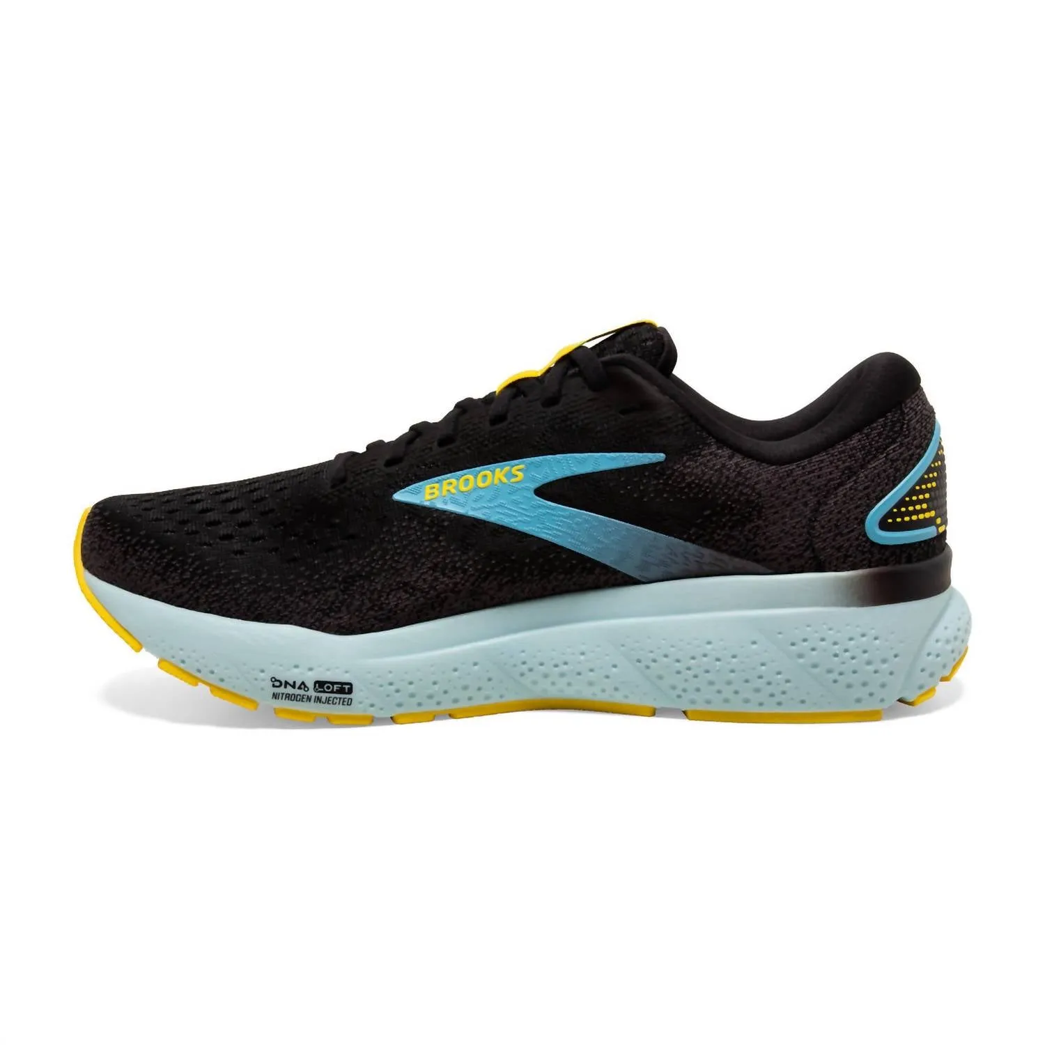 Men's Ghost 16 Road Running Shoes In Black/forged Iron/blue