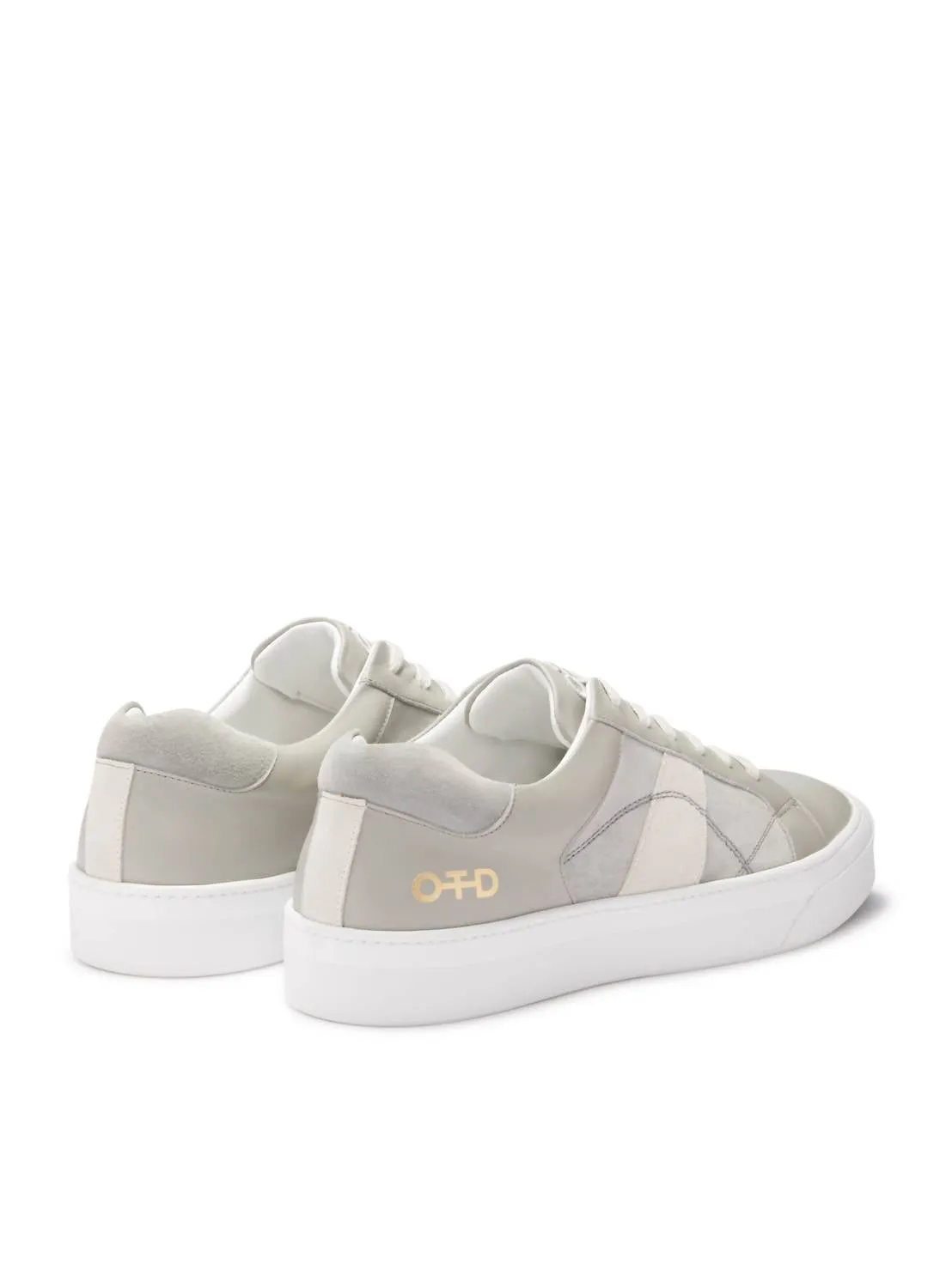 Men's Leather Low-Top Sneaker In Grey