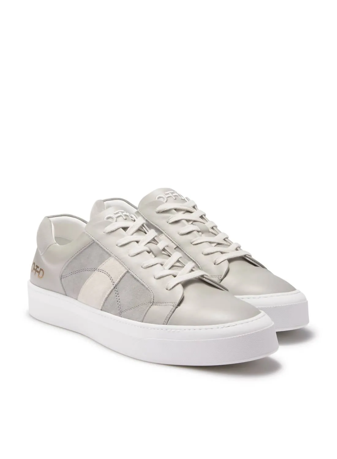 Men's Leather Low-Top Sneaker In Grey