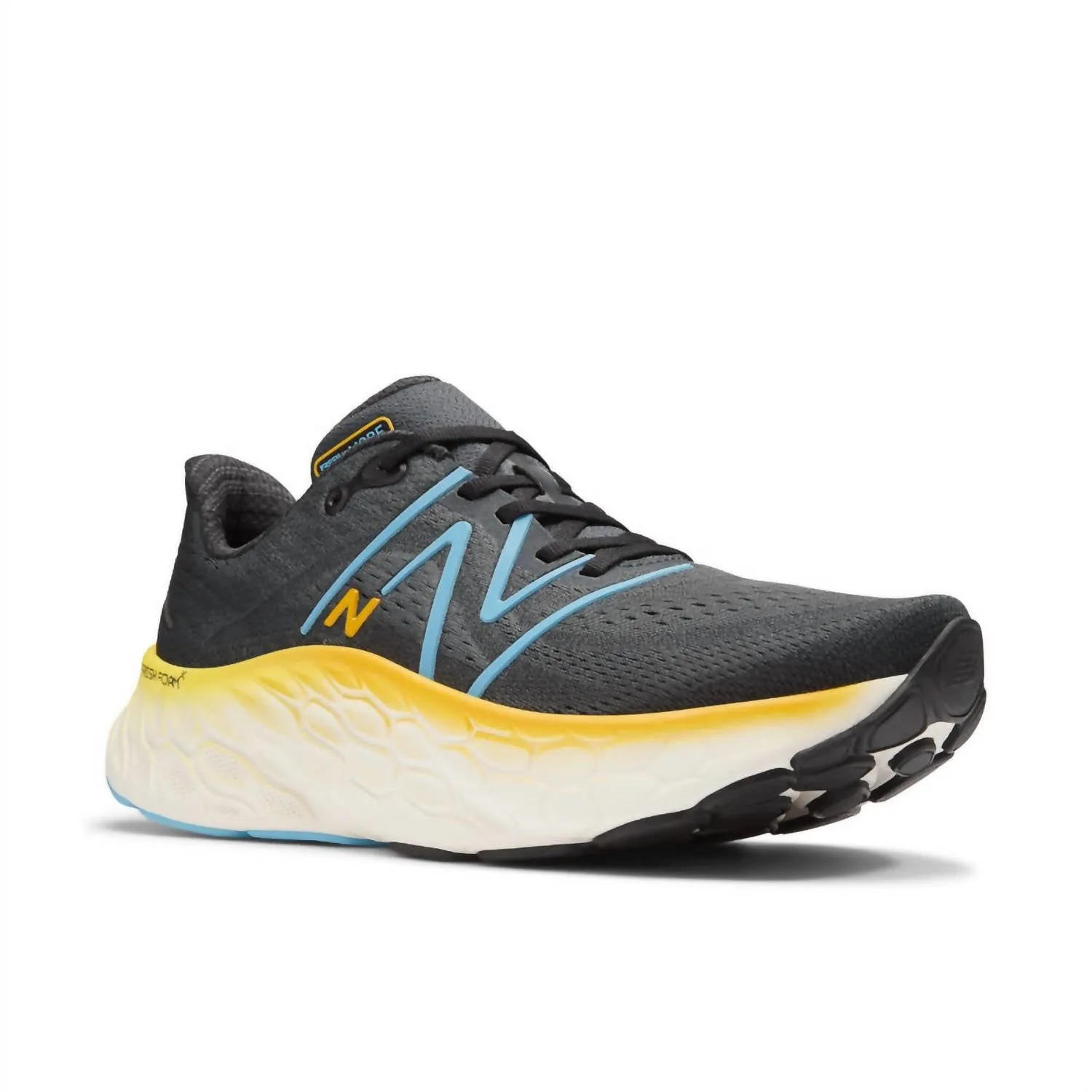 Men's X More V4 Sneakers In Black With Coastal Blue And Ginger Lemon