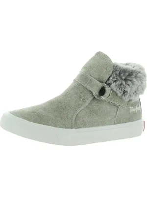 Mint Girls Canvas Faux Fur Sneakers