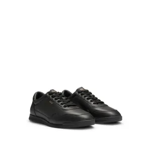 Nappa-leather trainers with perforated details