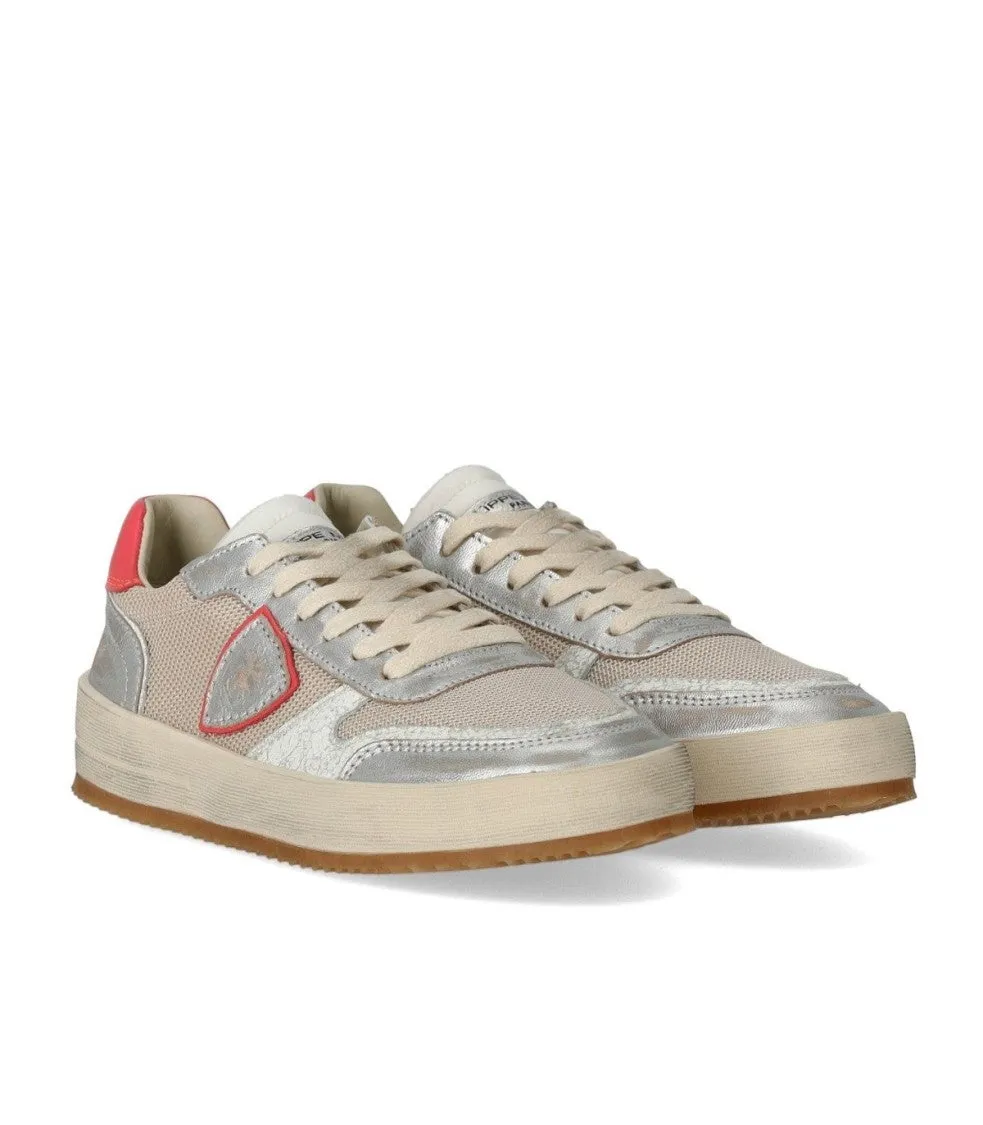Nice Low Metal Resau Sabl Coral Sneaker
