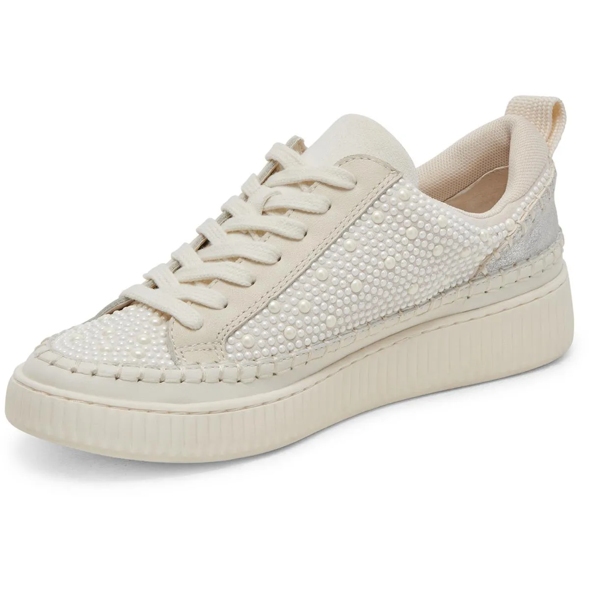 NICONA PEARL Womens Embellished Leather Casual And Fashion Sneakers