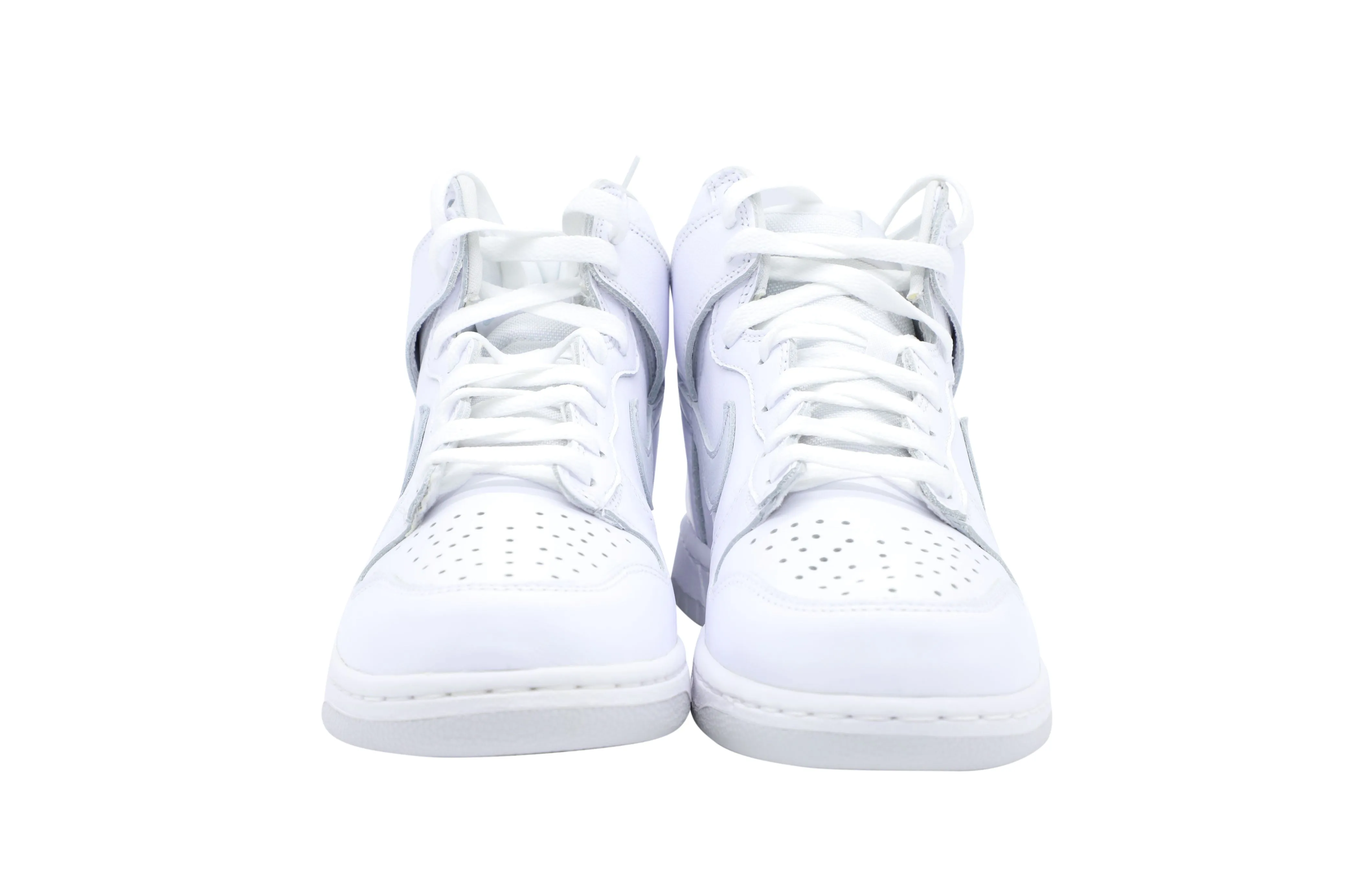 Nike Dunk High Top Sneakers in White Pure Platinum Leather
