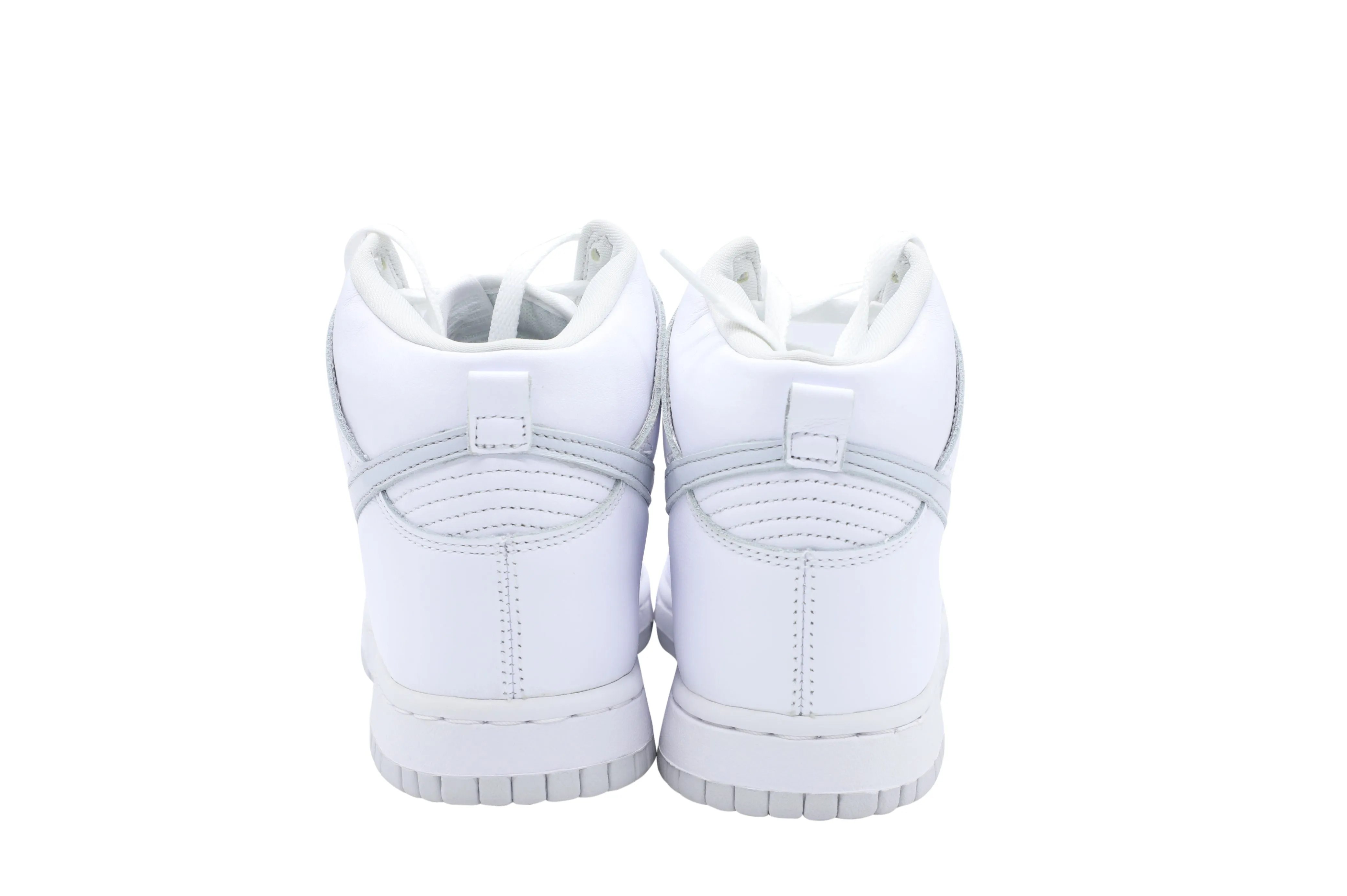 Nike Dunk High Top Sneakers in White Pure Platinum Leather