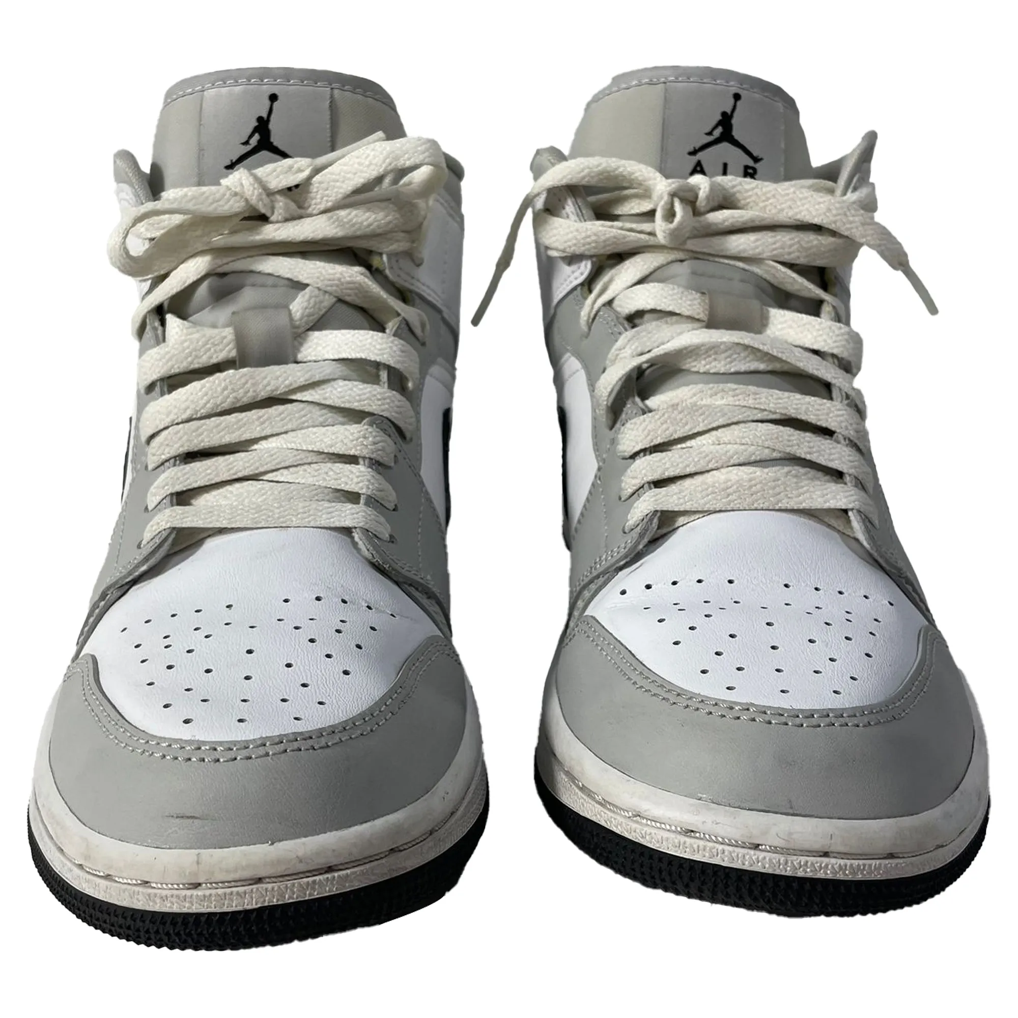 Nike Jordan 1 Mid Light Sneakers in Grey Leather