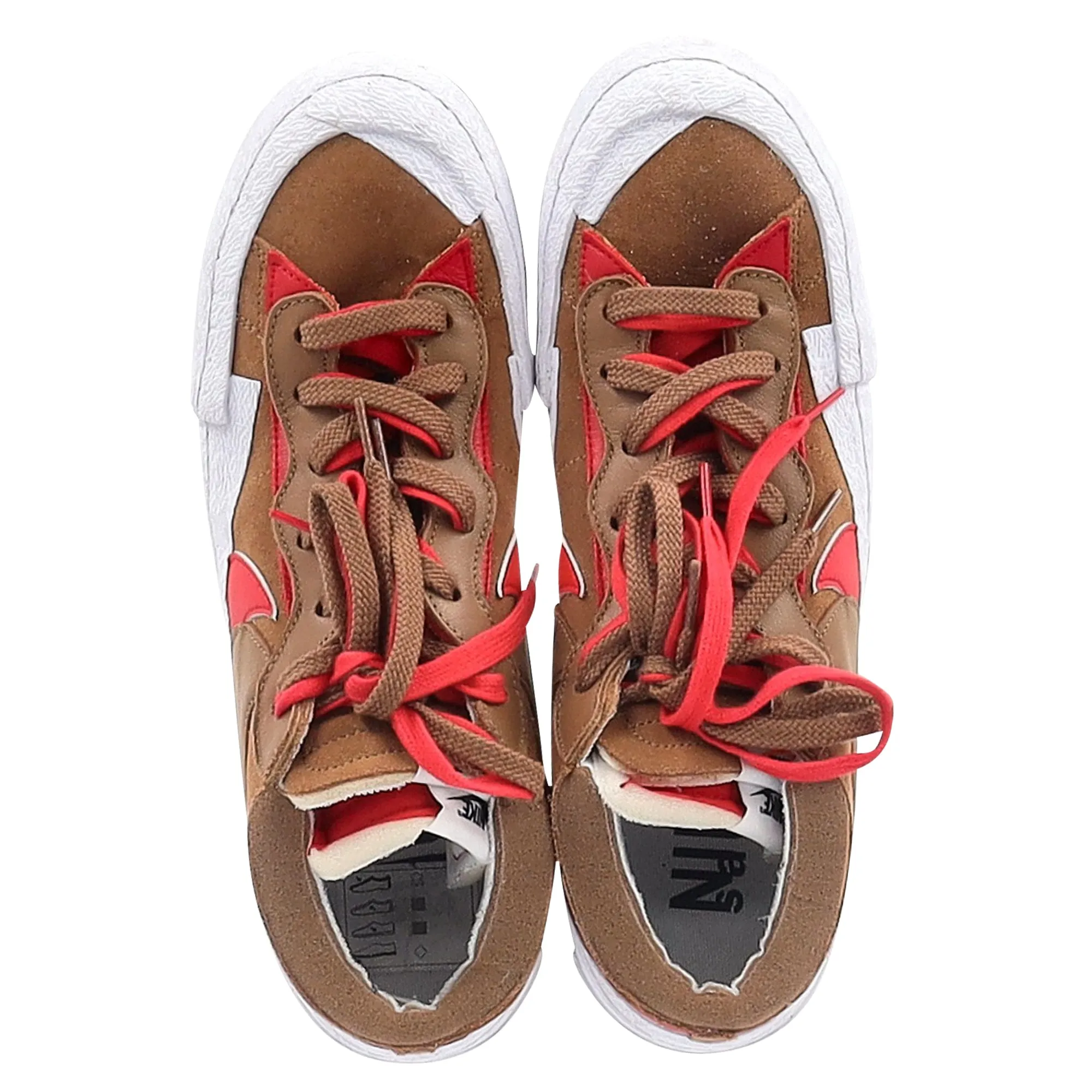 Nike x Sacai Blazer Low Sneakers in Brown Leather