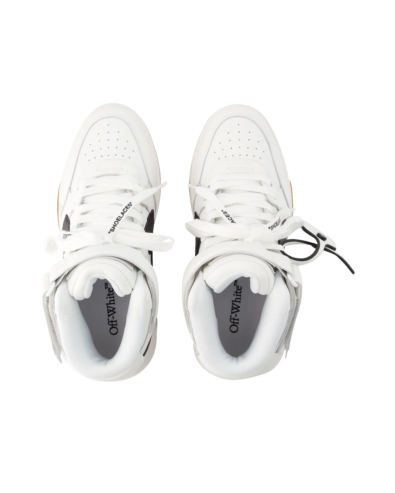 Out Of Office Mid Top Sneakers - Off White - Leather - White/Black