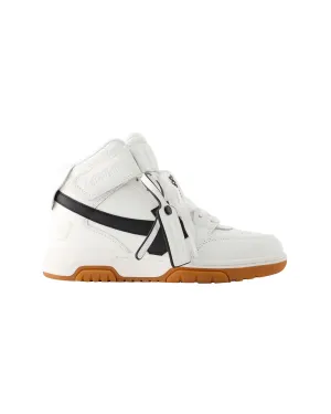 Out Of Office Mid Top Sneakers - Off White - Leather - White/Black