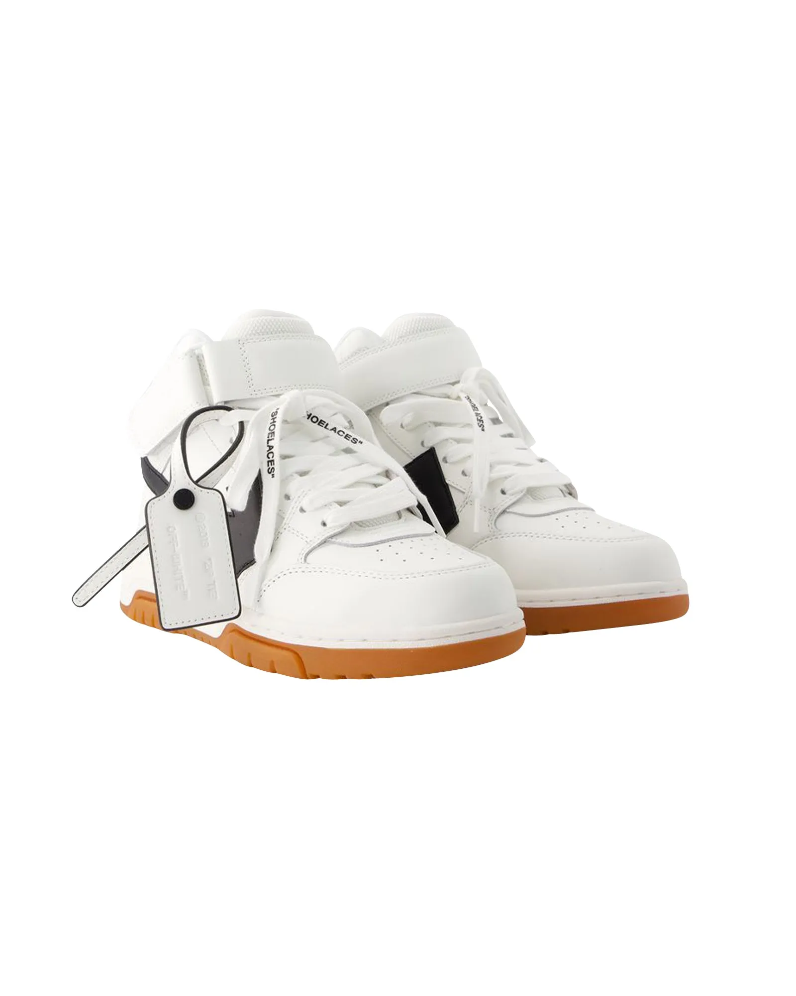Out Of Office Mid Top Sneakers - Off White - Leather - White/Black