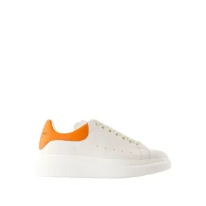 Oversize Sneakers - Leather - White/Orange
