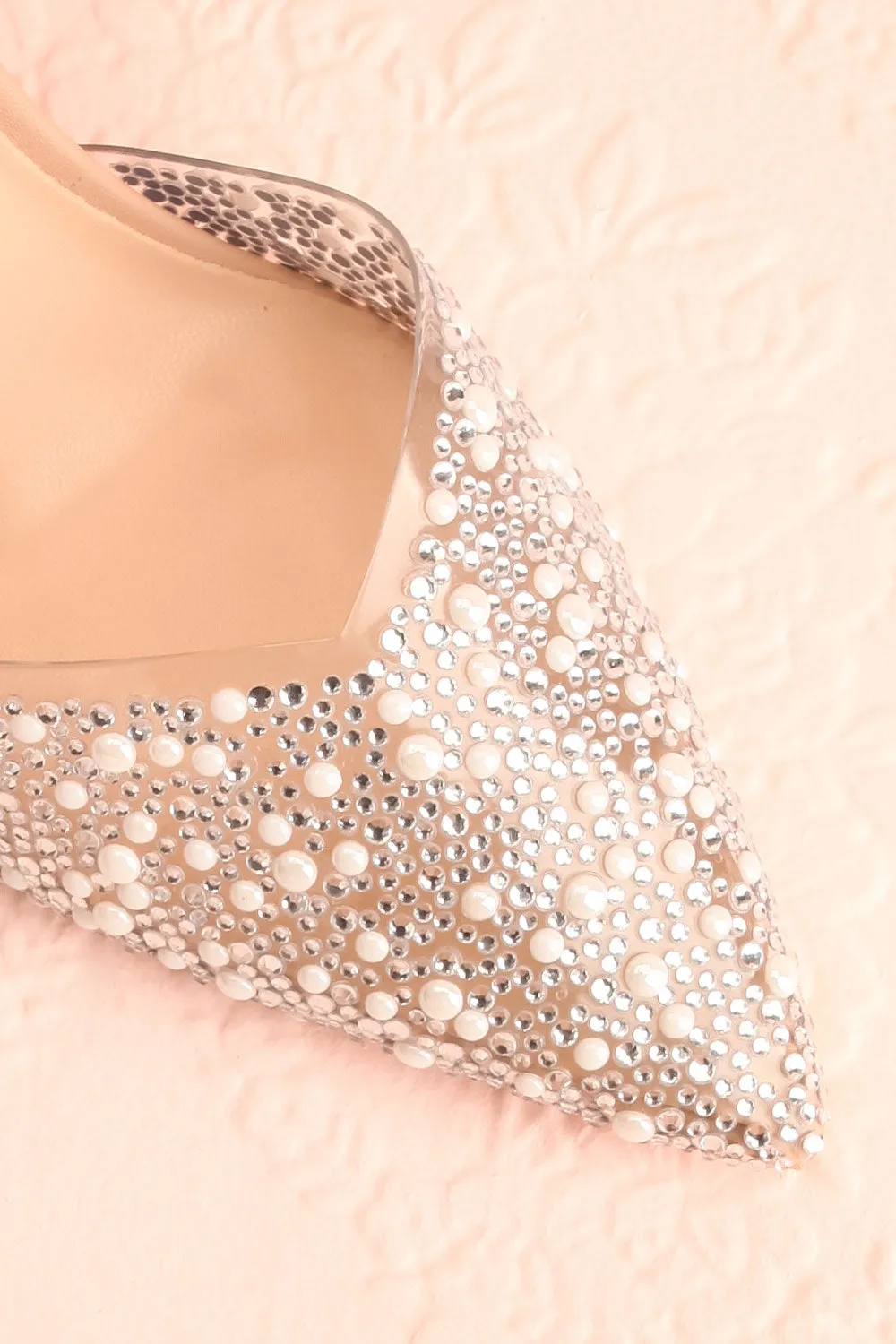 Perlia | Pointed Toe Heels w/ Crystals