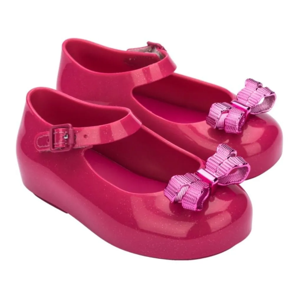Pink Glitter Bow Jelly Shoes