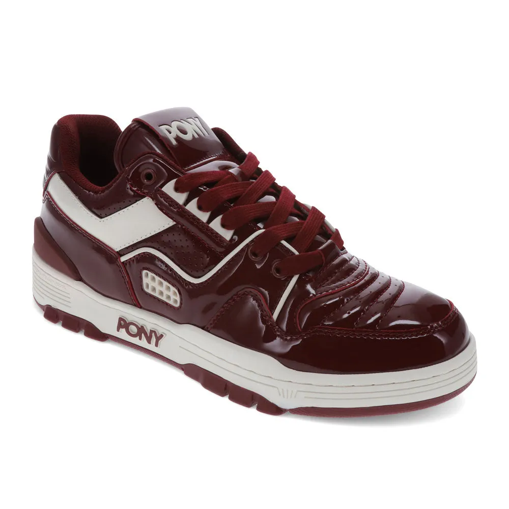 PONY Mens M100 Low Patent Genuine Leather Premium Lace Up Athletic Sneaker Shoe