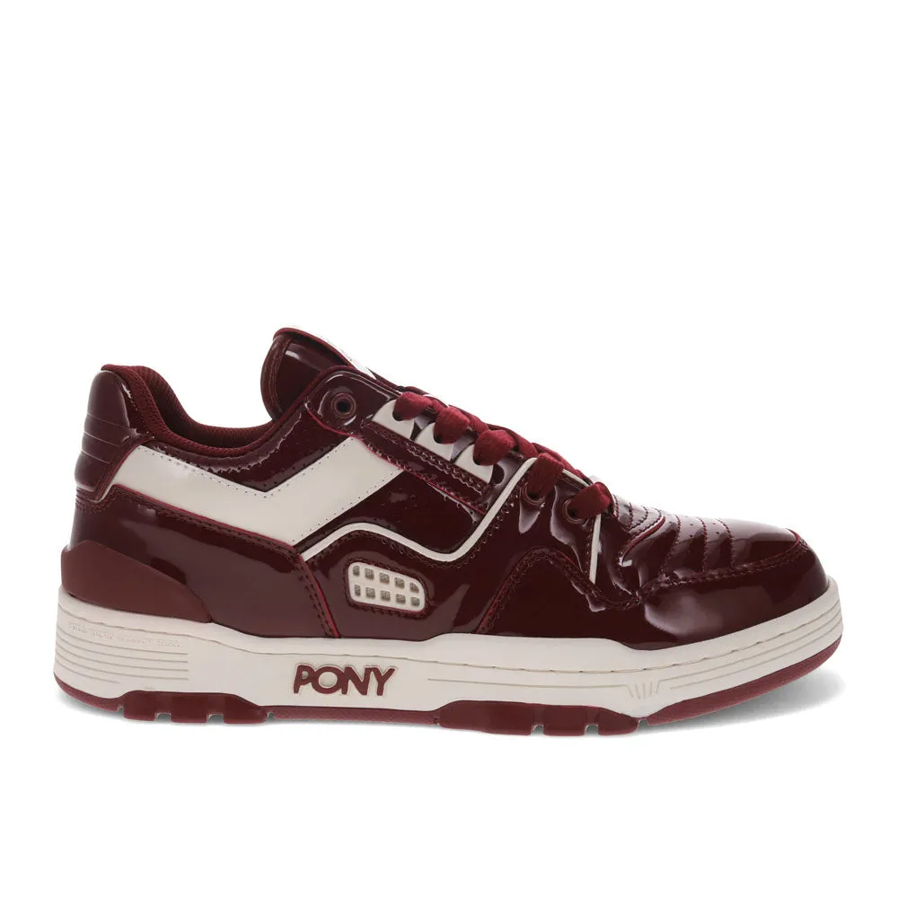 PONY Mens M100 Low Patent Genuine Leather Premium Lace Up Athletic Sneaker Shoe