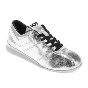 PONY Womens KO-Low Vintage Metallic Genuine Leather Premium Lace Up Athletic Sneaker Shoe