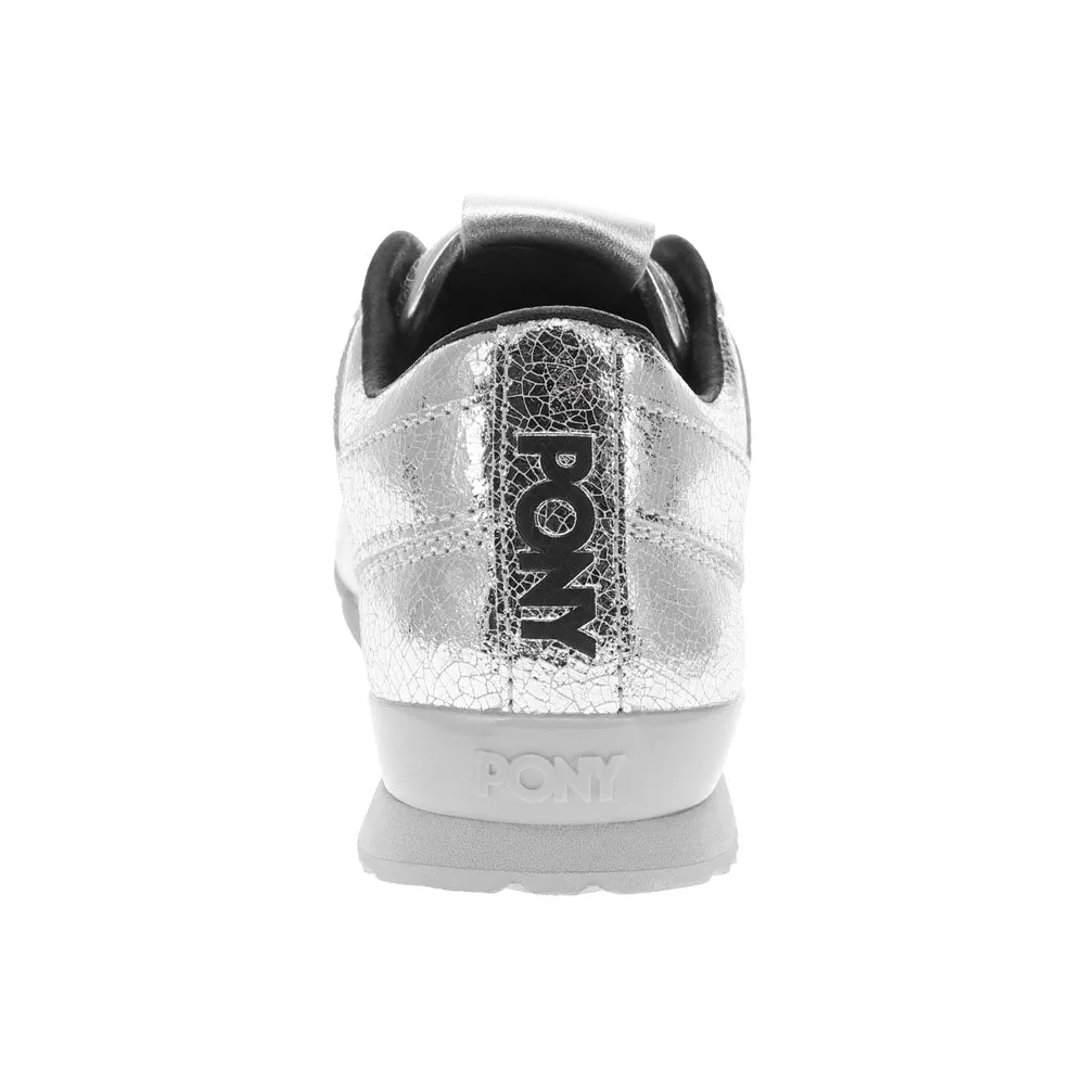 PONY Womens KO-Low Vintage Metallic Genuine Leather Premium Lace Up Athletic Sneaker Shoe