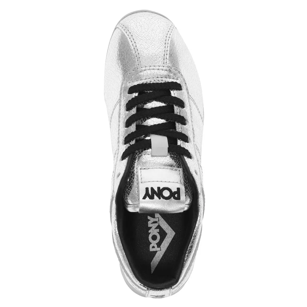 PONY Womens KO-Low Vintage Metallic Genuine Leather Premium Lace Up Athletic Sneaker Shoe
