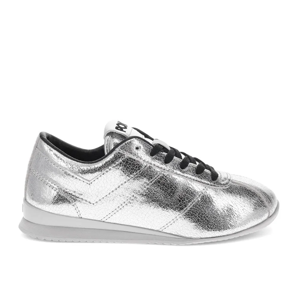 PONY Womens KO-Low Vintage Metallic Genuine Leather Premium Lace Up Athletic Sneaker Shoe
