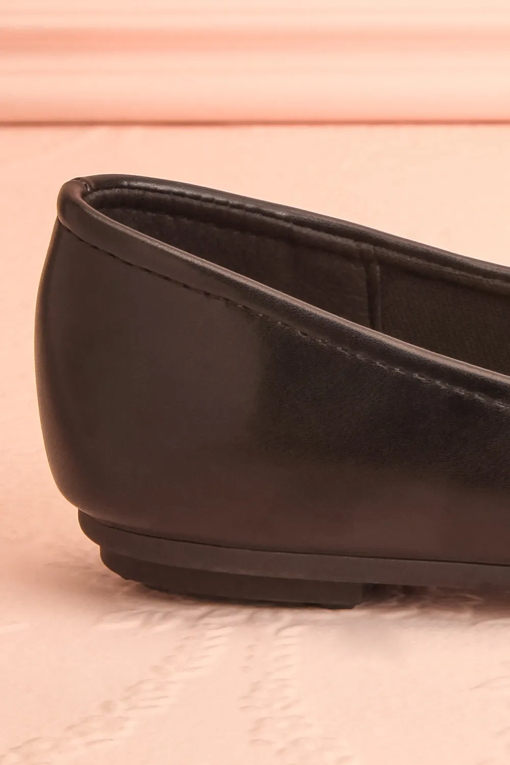 Premier Black | Ballerina Shoes w/ Metallic Bow Detail