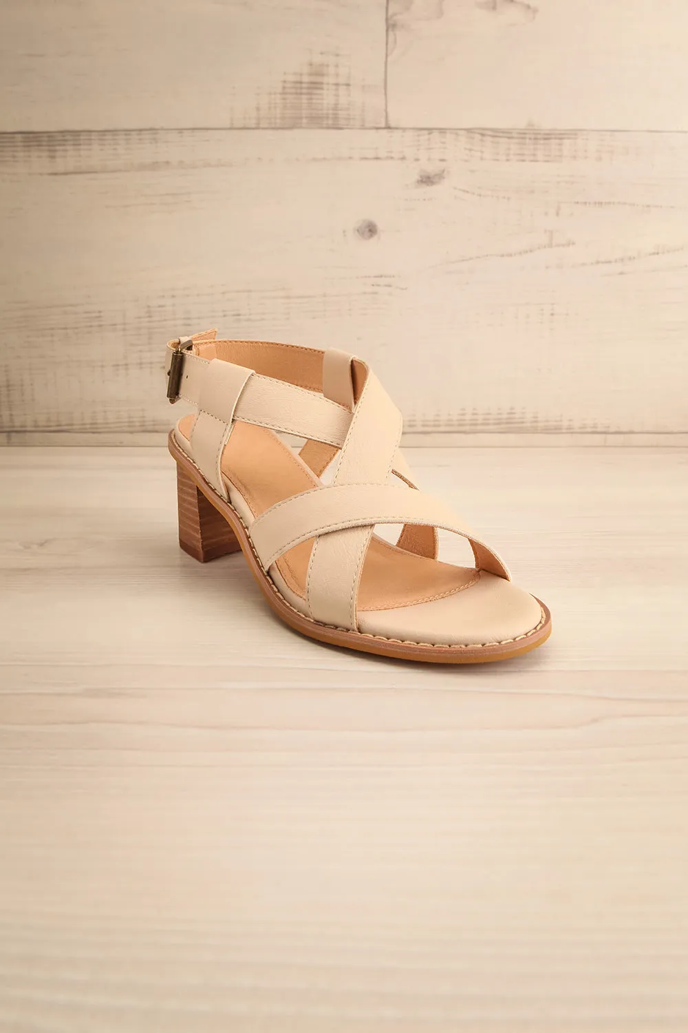 Puako | Beige Block Heel Sandals