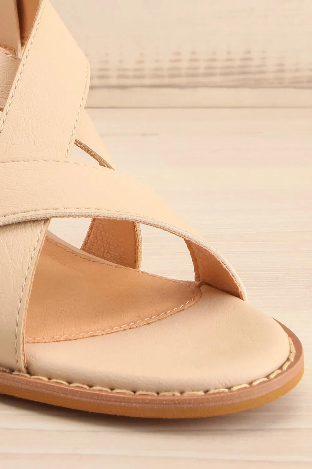 Puako | Beige Block Heel Sandals