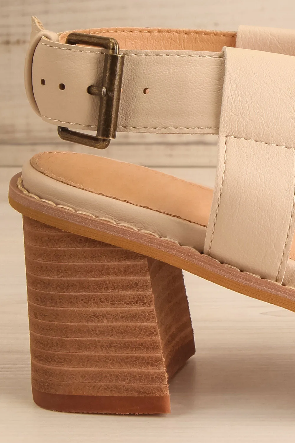 Puako | Beige Block Heel Sandals