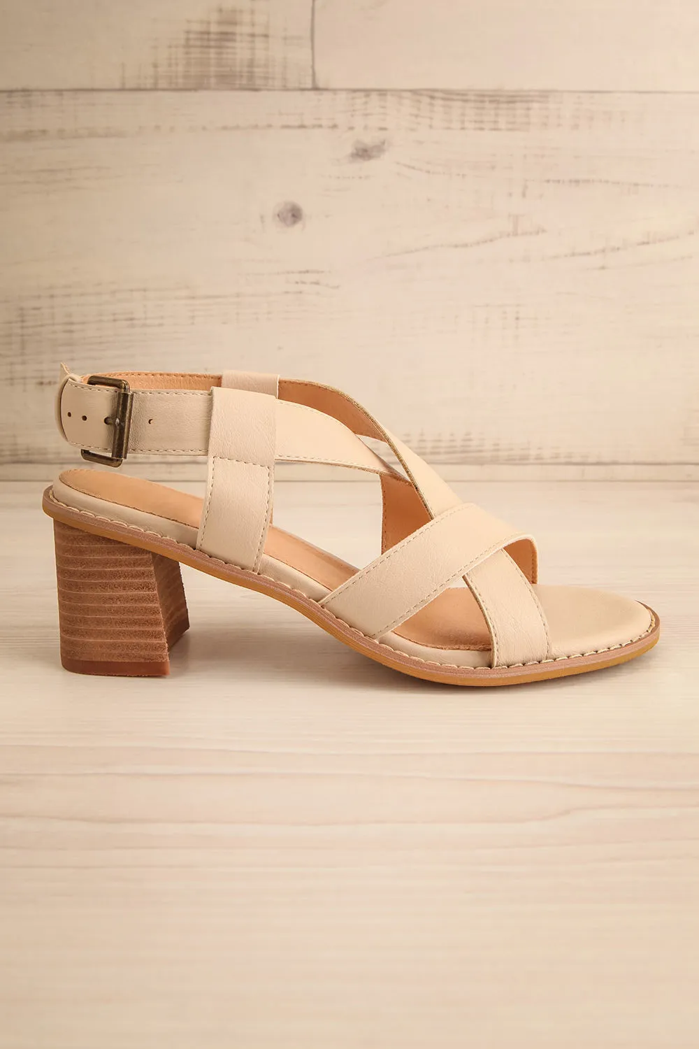 Puako | Beige Block Heel Sandals