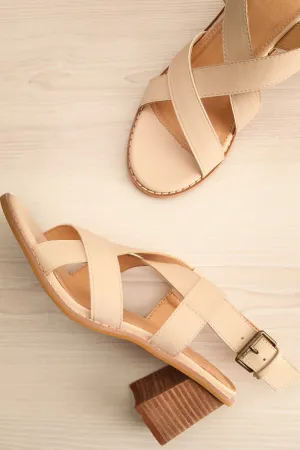 Puako | Beige Block Heel Sandals