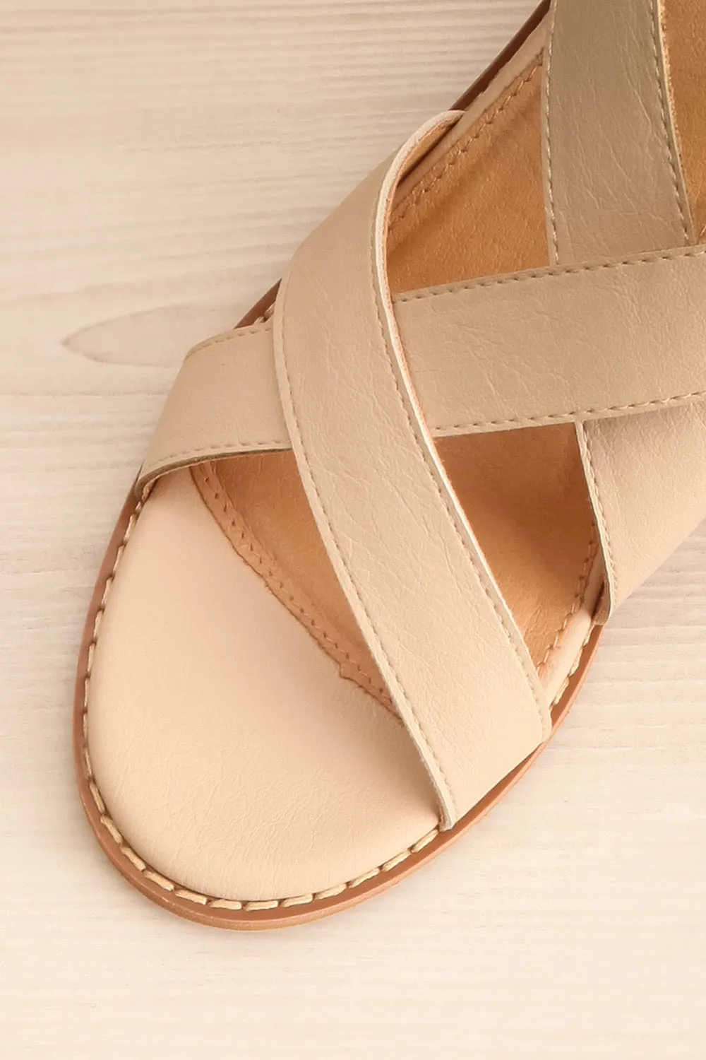 Puako | Beige Block Heel Sandals