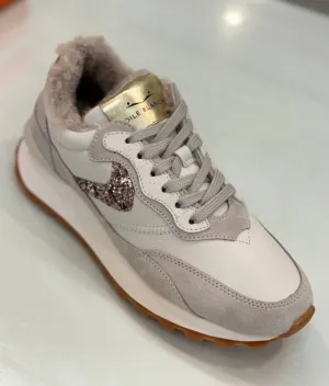 Qwark Fur Lined Sneaker In Ice White