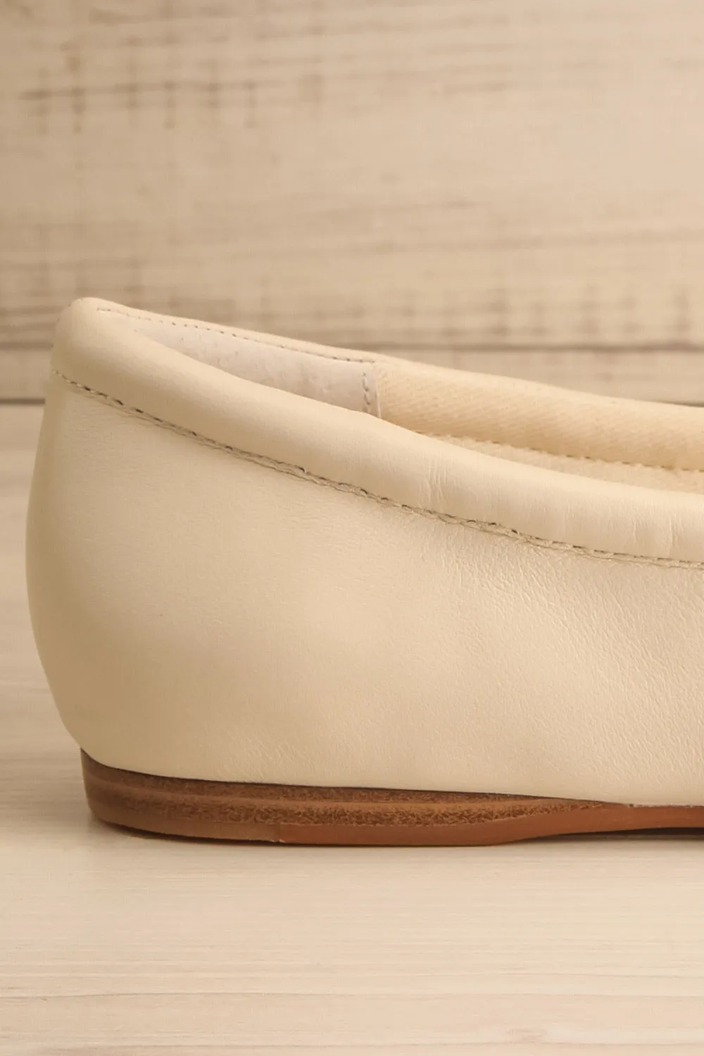 Reyes Ivory | Leather Ballerina Flats