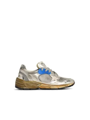 'Running' Silver Leather Sneakers