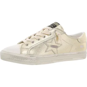 Shine Womens Leather Distressed Casual And Fashion Sneakers