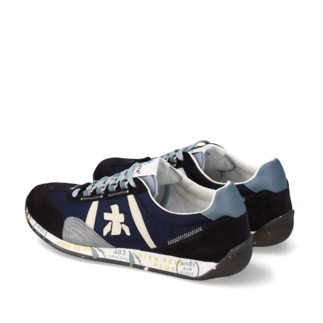 Suede And Technical Fabric Blue Jackyx Sneakers