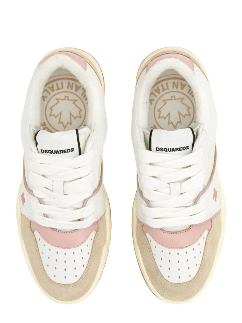 Textured Leather And Polyamide Sneakers