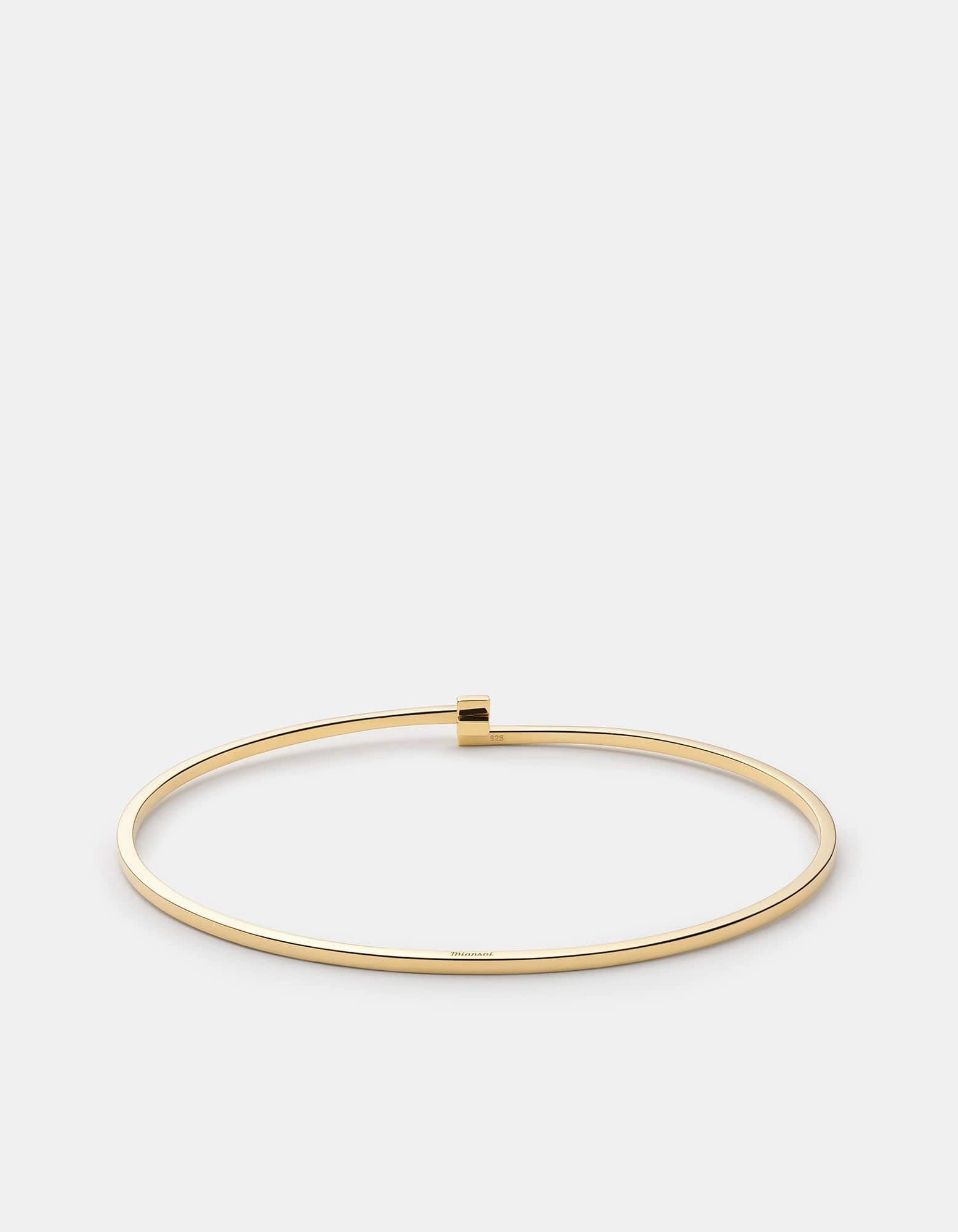 Thin Cubist Cuff, Gold