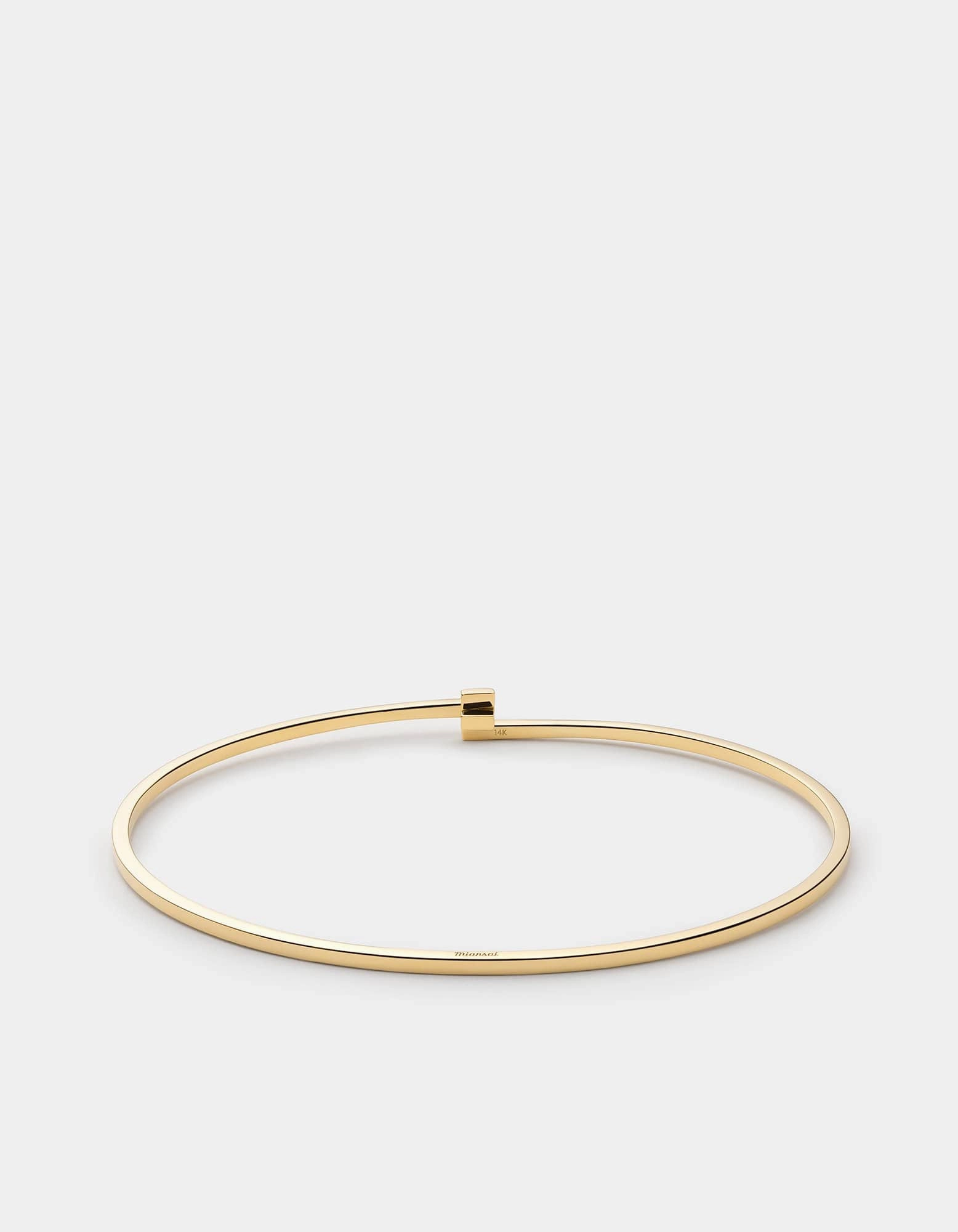 Thin Cubist Cuff, Gold