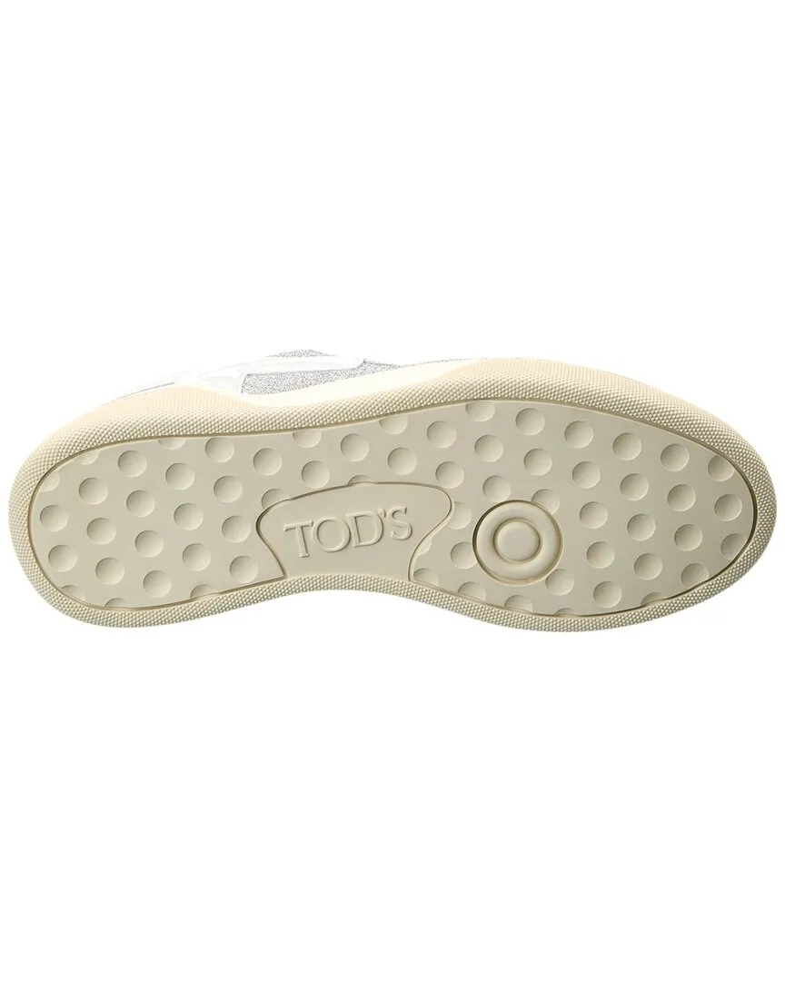 TODs Cassetta Glitter & Leather Sneaker