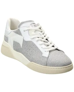 TODs Cassetta Glitter & Leather Sneaker