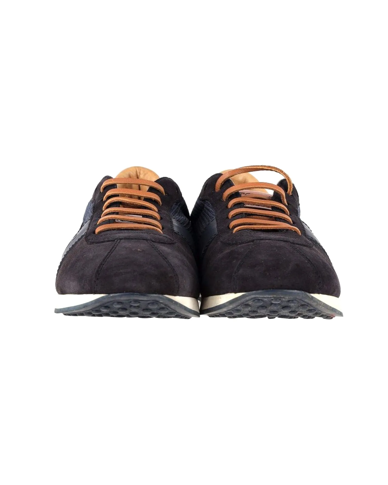 Tod's Lace-Up Low Top Sneakers in Navy Blue Suede